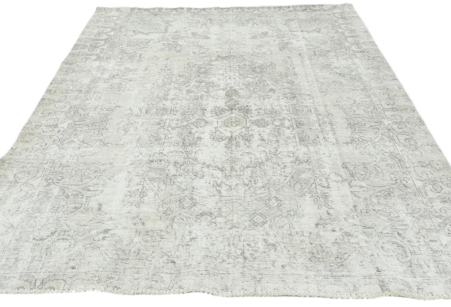 Hand-Knotted Antique Oriental Rug Floral Design