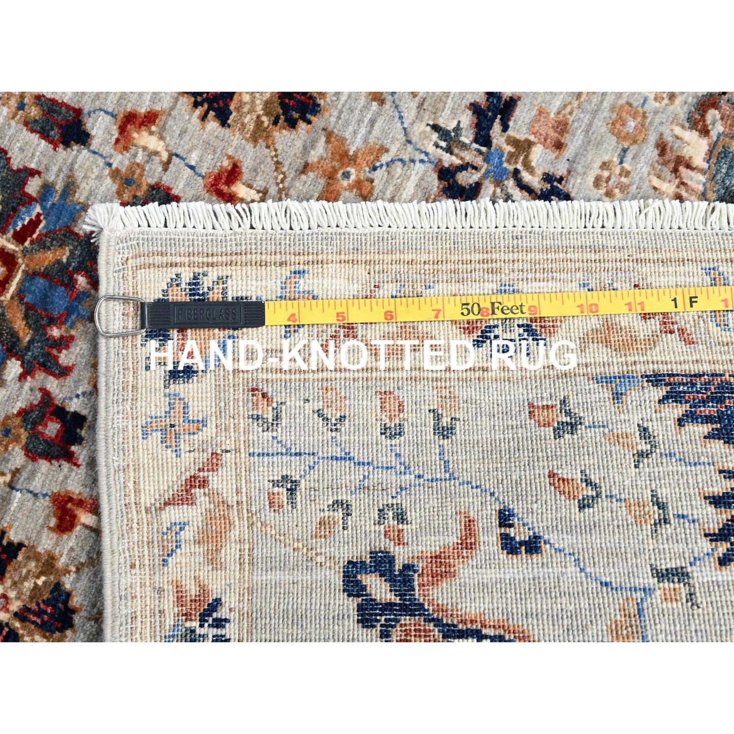 2'7"X10' Green Pure Wool Mamluk Dynasty Hand Knotted Runner 200 Kpsi Rug