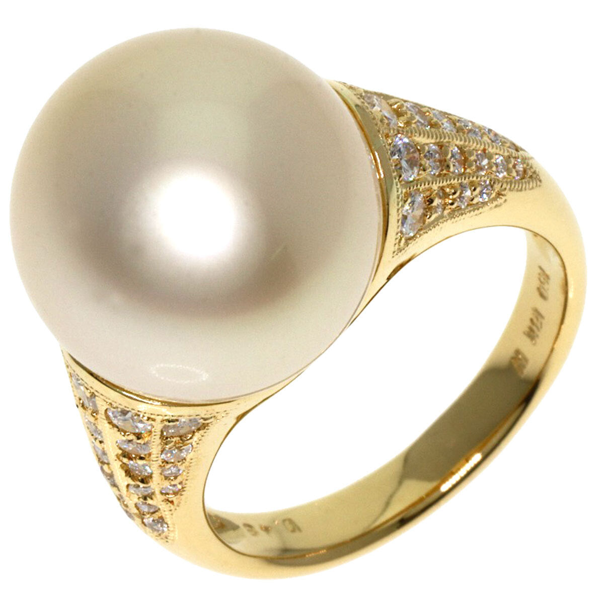 Ponte Vecchio Ring Pearl Pearl Diamond K18 Yellow