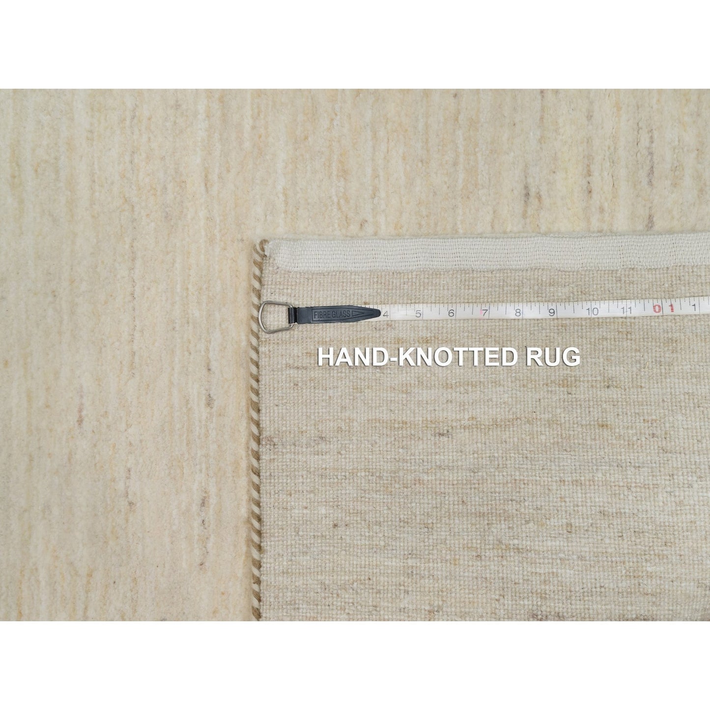 2'6"X17'8" White Pure Wool Modern Plain Design Hand Knotted Xl Runner Rug