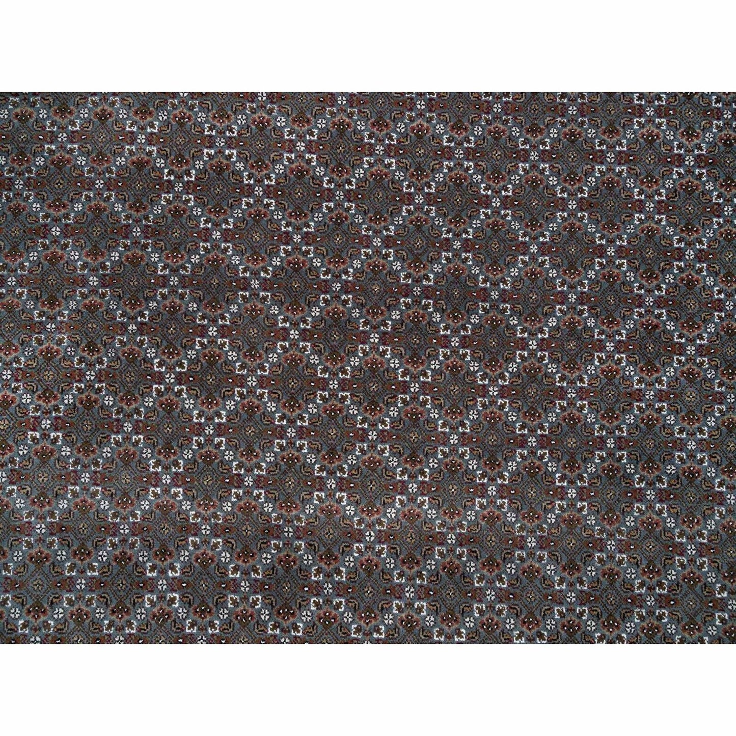 8'1"X10' Black Coral Gray 175 Kpsi Herrita Design Wool Hand Knotted Rug