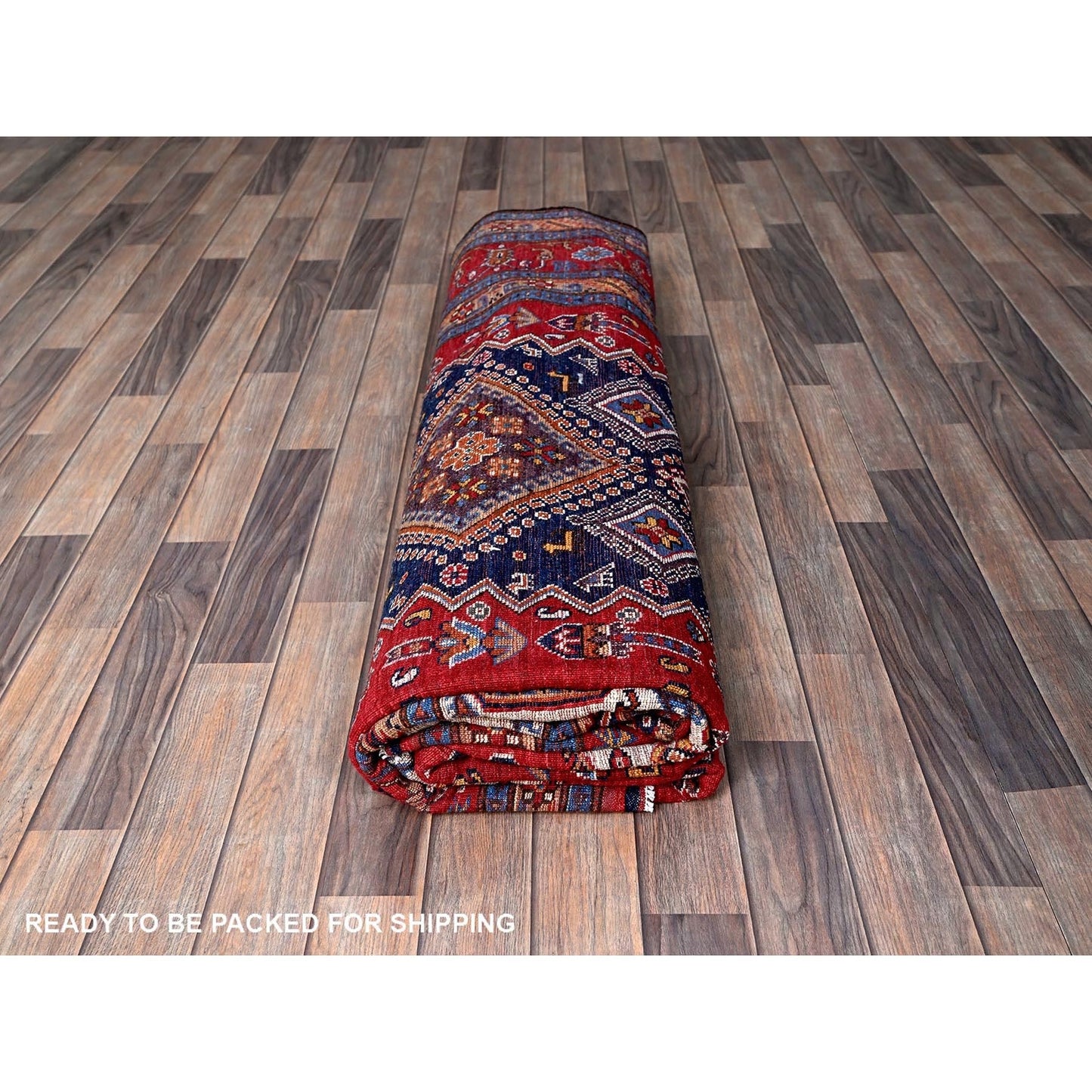 8'3"X10' Ajax Red Afghan Caucasian Design Revival Hand Knotted All Wool Rug