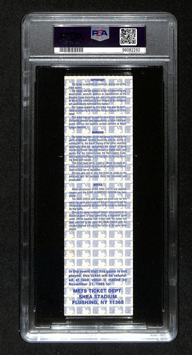 1986 World Series Game 6 Full Ticket Mets V Red