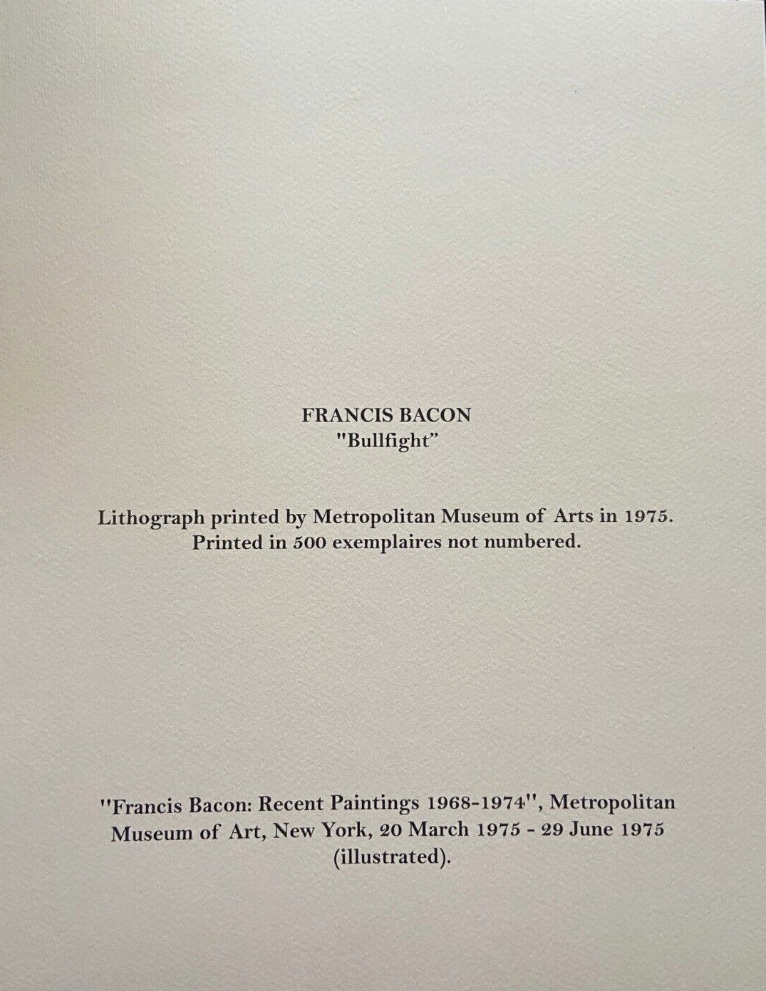 Francis Bacon Lithograph Coa Signed Op Published
