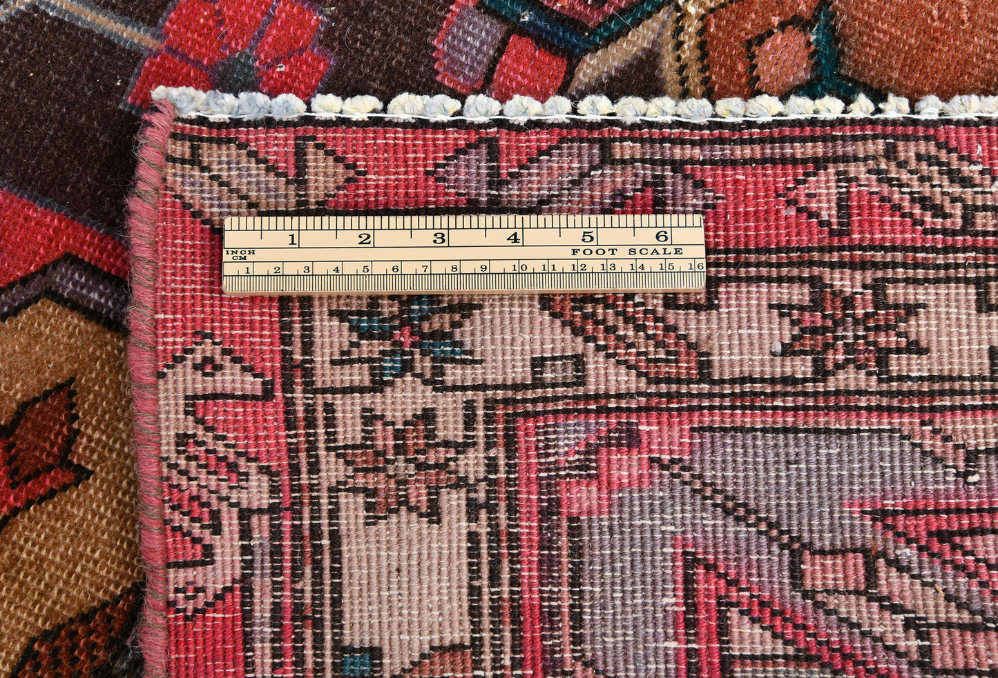 Semi-Antique Distressed Oriental Runner Rug Muted