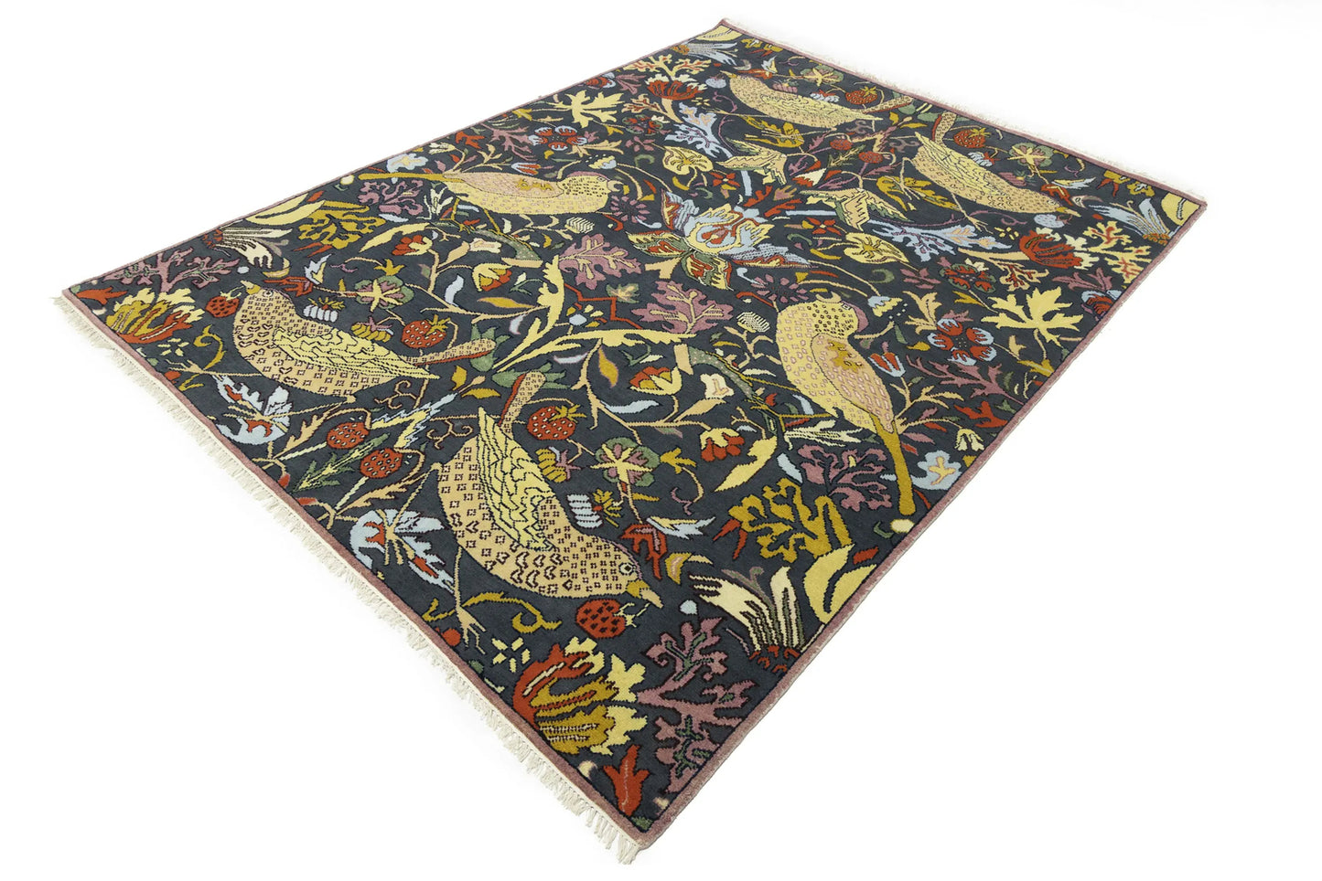 One-Of-A-Kind Birds Design Chobi Oriental Rug