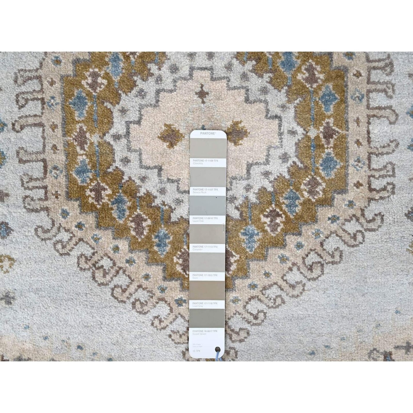 2'9"X21'9" Gray Zoroastrian Village Inspired Wool Hand Knotted Runner Rug