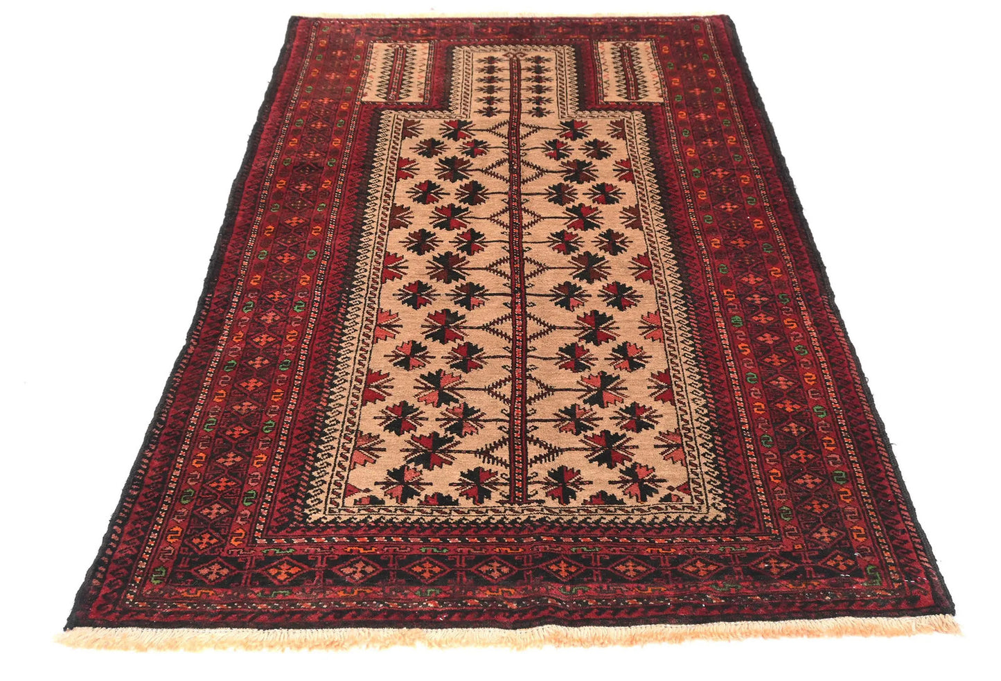 Cream Tribal Geometric Design Handmade Oriental