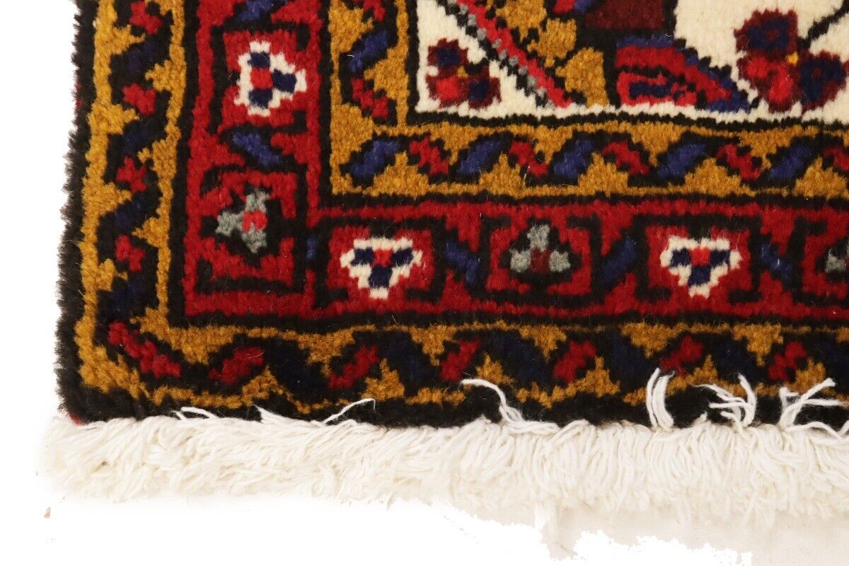 Vintage Handmade Tribal Geometric Oriental Rug