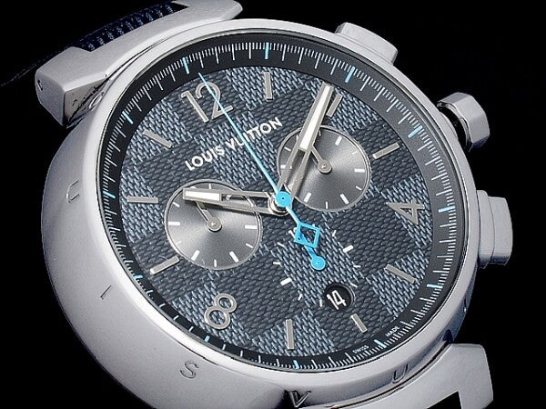 Louis Vuitton Tambour Chronograph Damier Graphite Qa094 Watch Men
