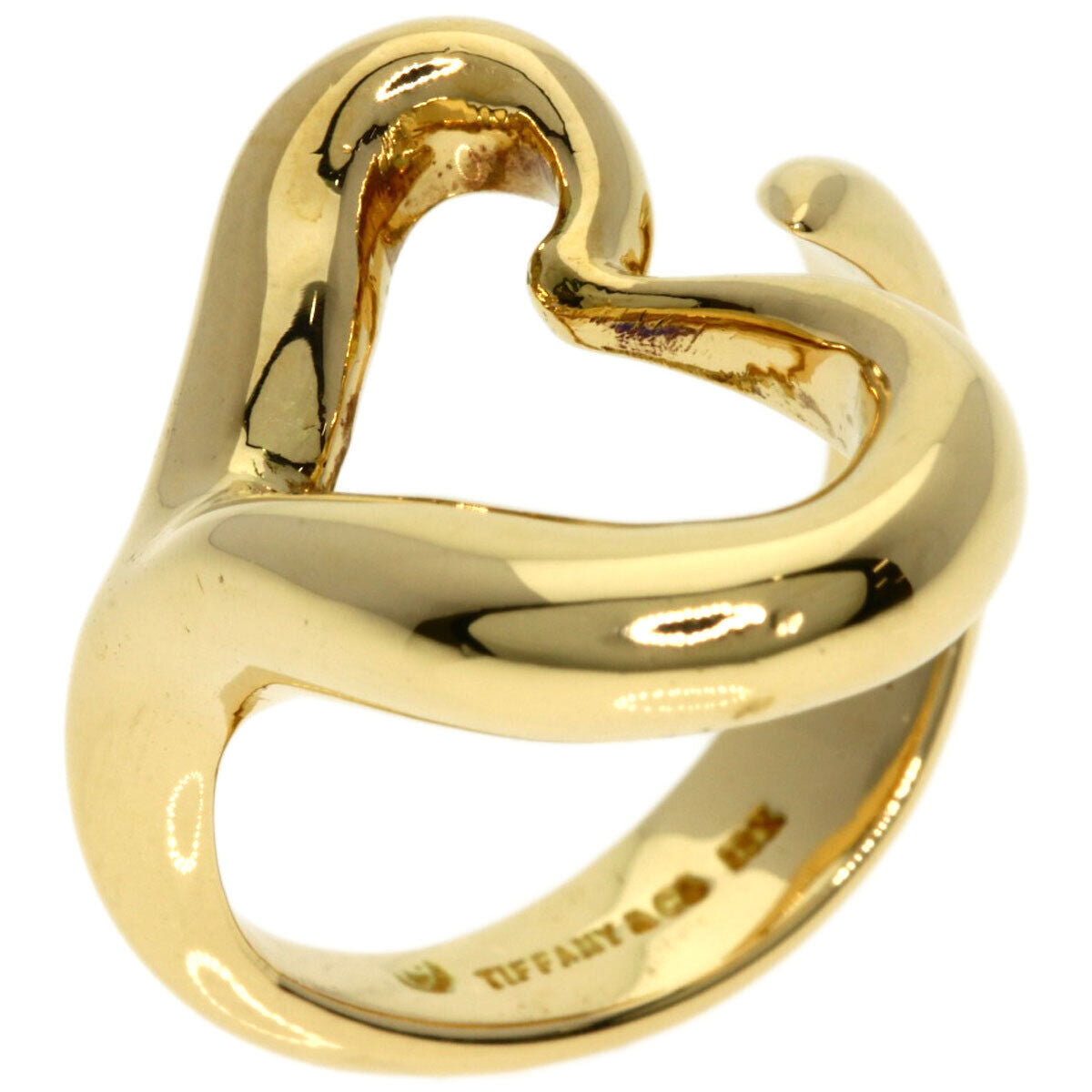 TIFFANY&Co. Ring Open heart K18 Yellow Gold