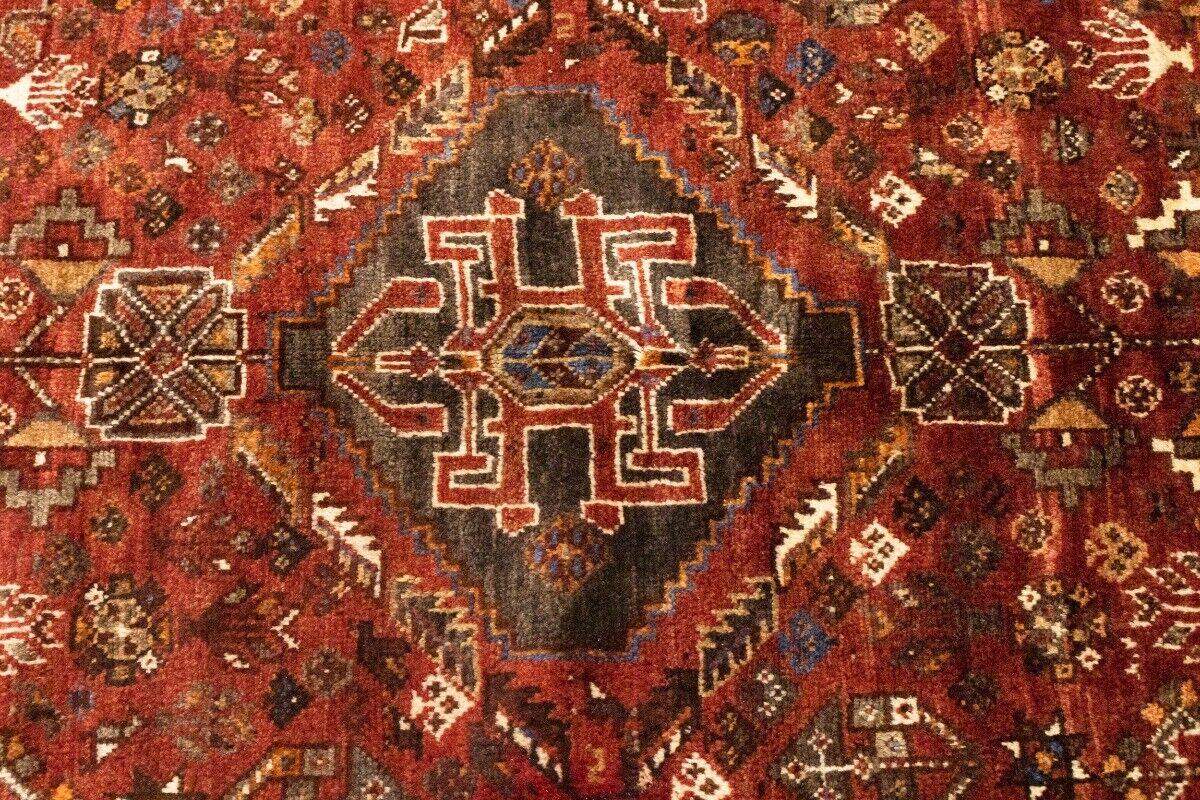 Tribal Vintage Oriental Rug Rusty Red Carpet