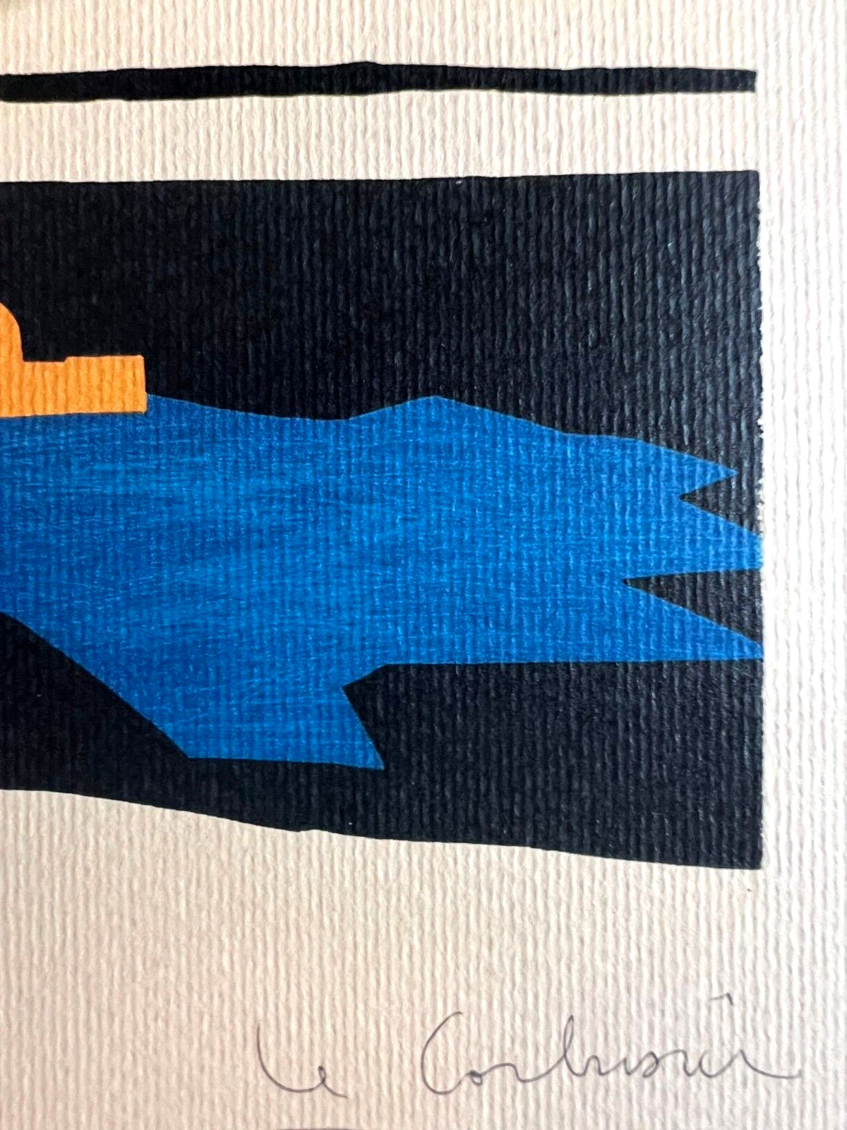 Le Corbusier Coa Lithograph Stamped Approved /