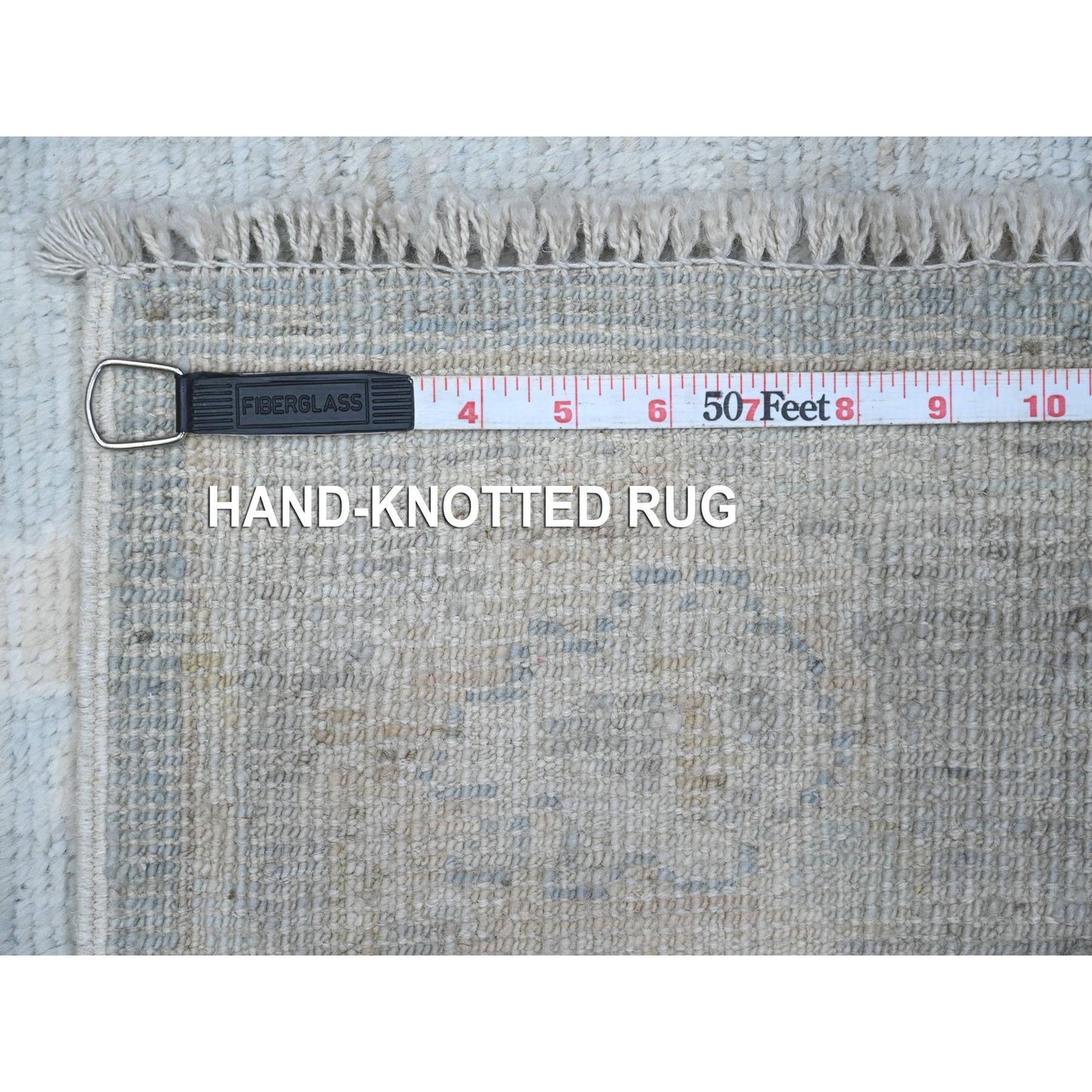 2'9"X19'6" Cloud Gray Afghan Angora Oushak Oversized Runner Oriental Rug