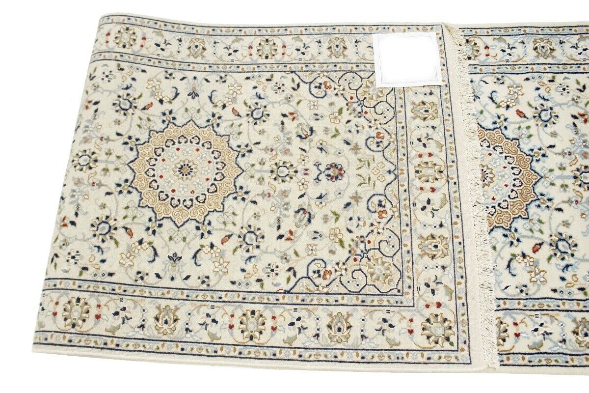 Handmade Indo-Nain Runner Rug Classic Floral