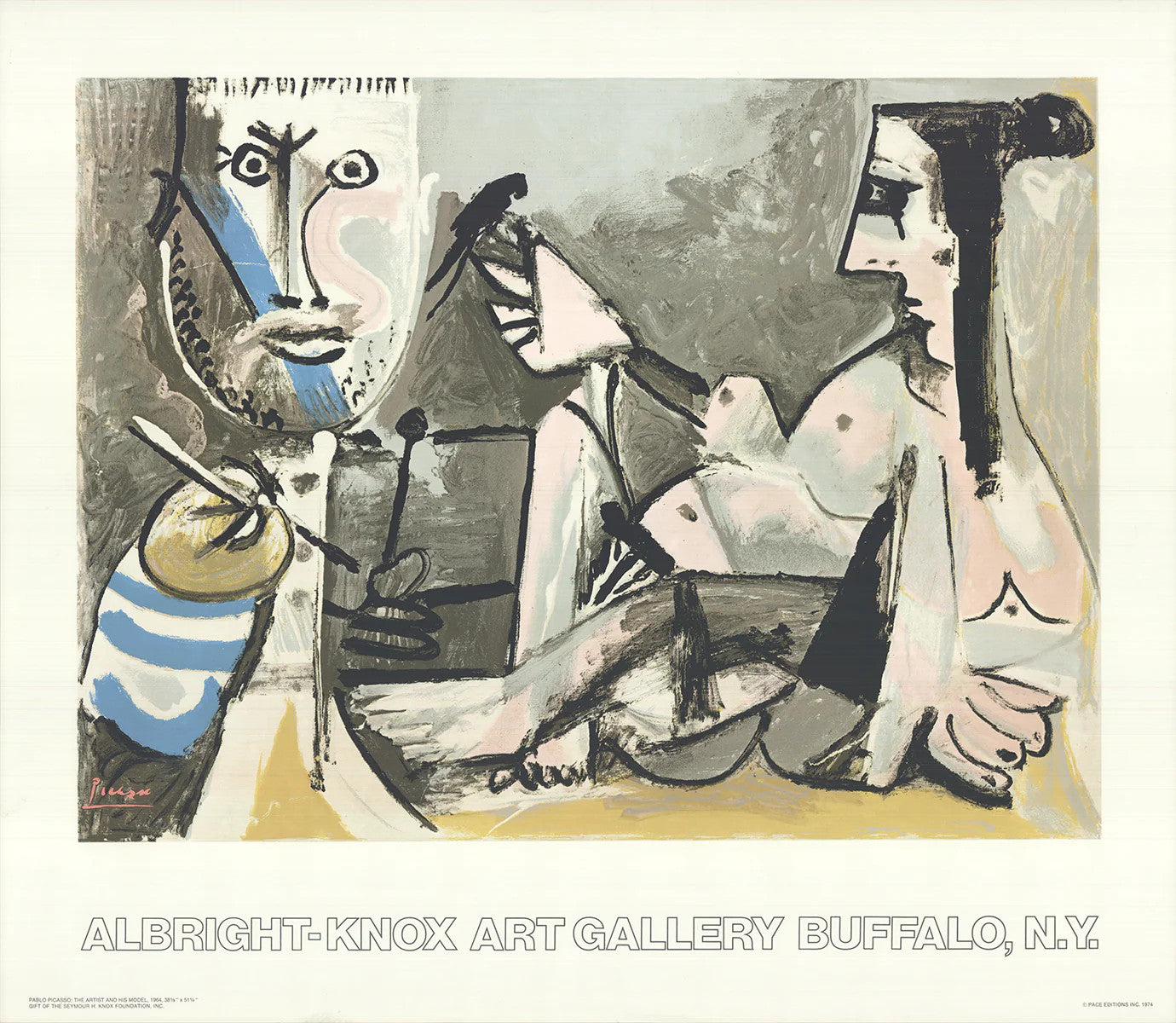 Pablo Picasso The Artist And His Model " Serigraph Cubism