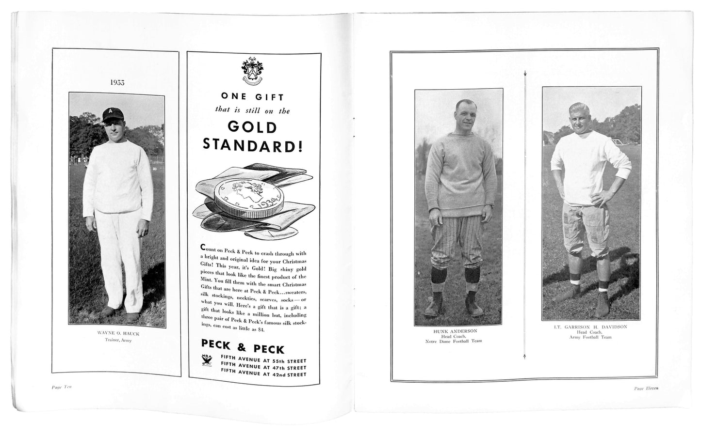 12/2/1933 Army Vs. Notre Dame College Program