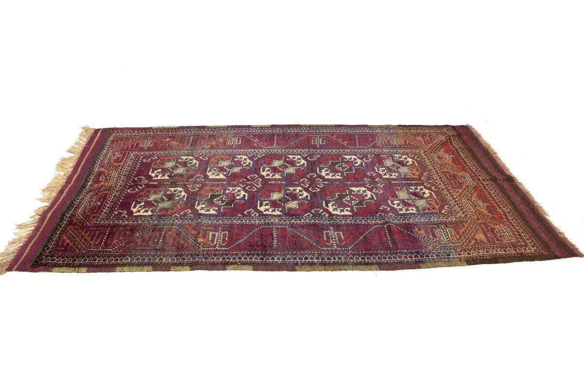 Vintage Tribal Burgundy Rug Boho Style Farmhouse