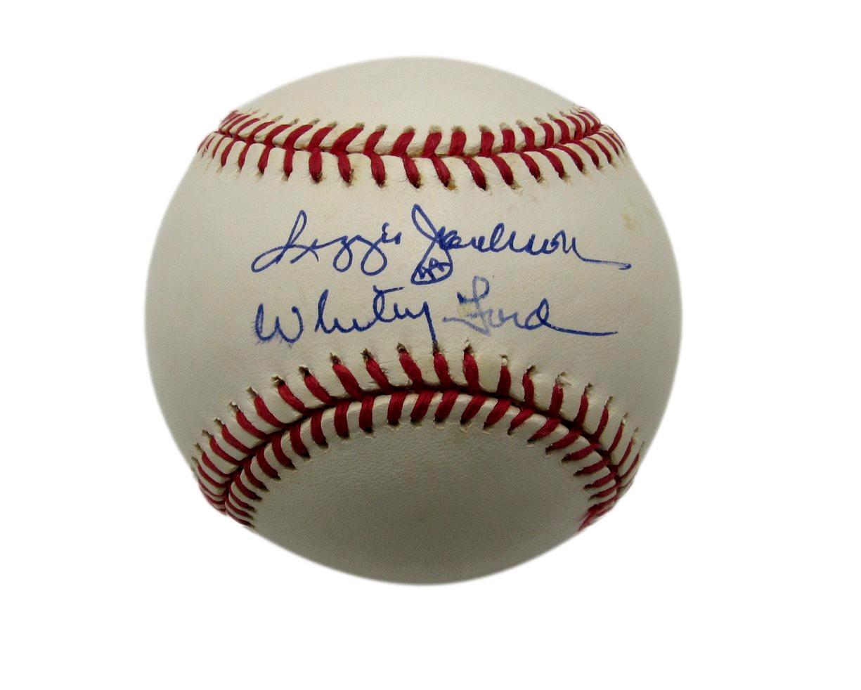 Reggie Jackson/Whitey Ford Dual-Signed Oal Baseball Ny Yankees Jsa 197364