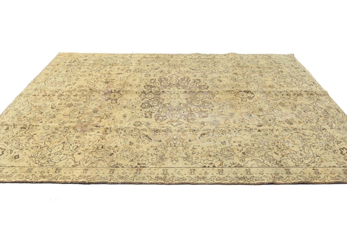 Hand-Knotted Antique Oriental Rug Distressed