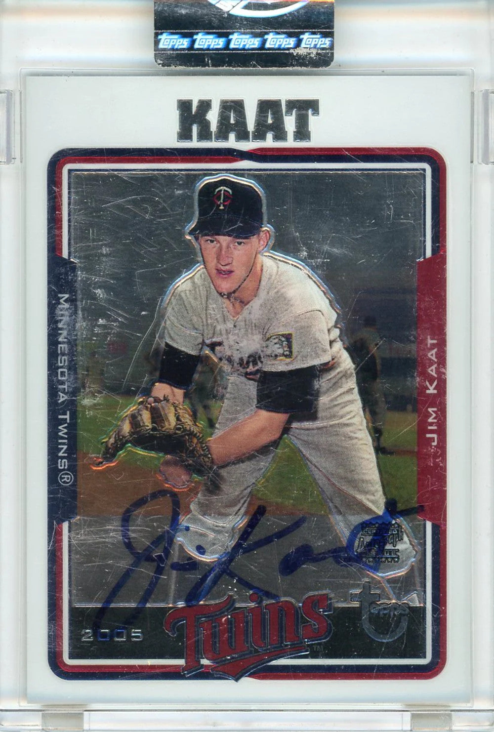 Jim Kaat Autographed 2005 Topps Encased Card #Ta-Jlk