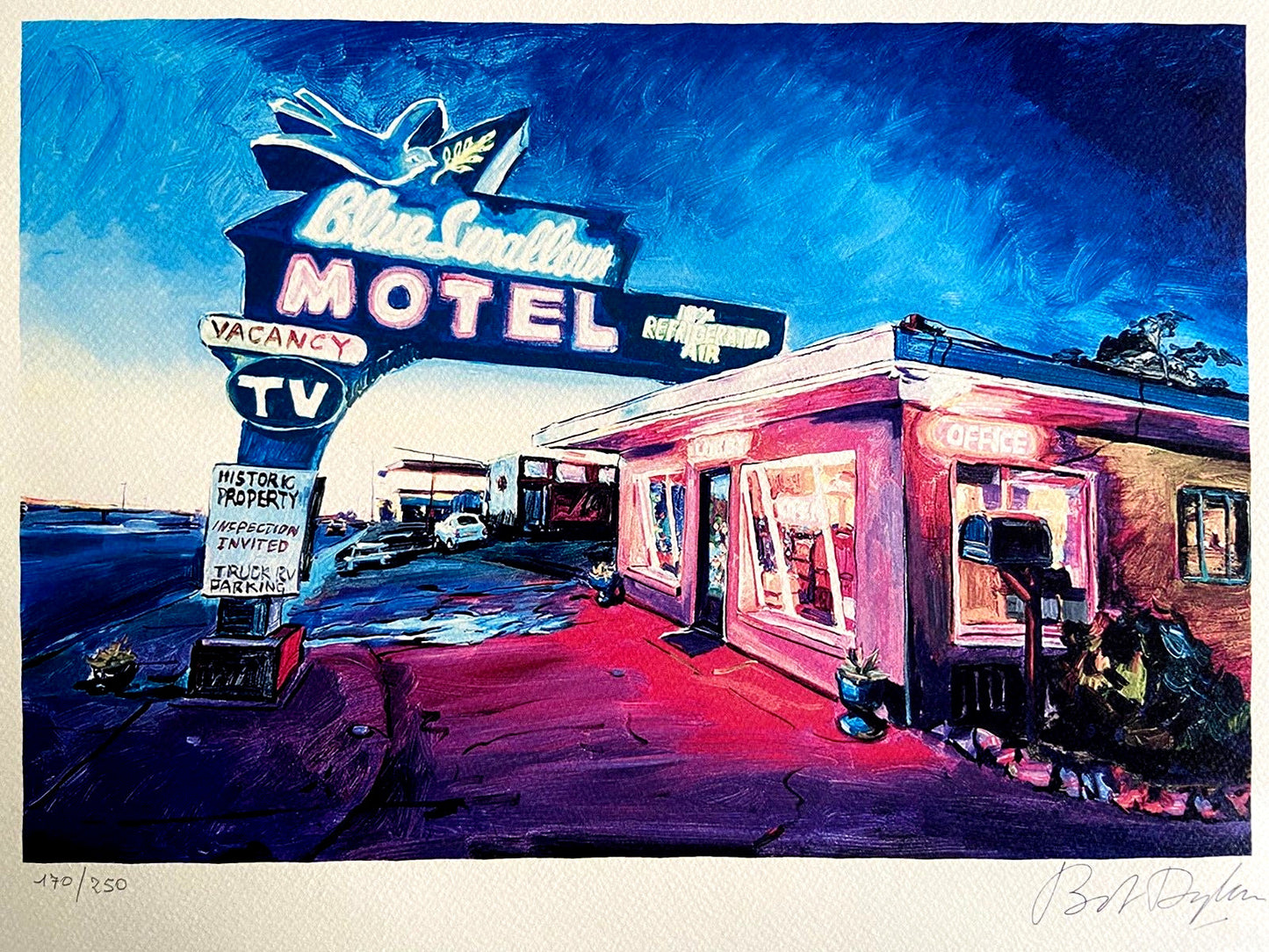 Bob Dylan, "Blue Swallow Motel: Route 66" Coa Numbered Signed Op