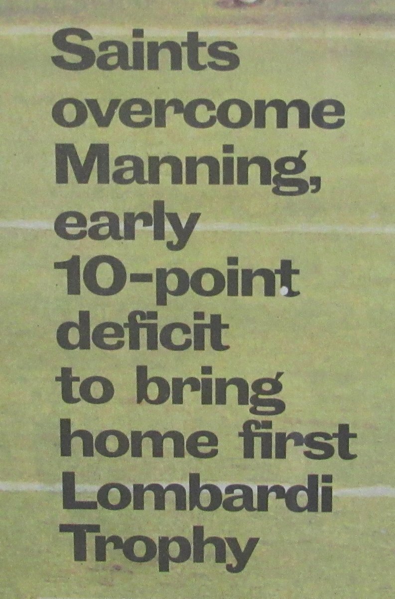 The Times Picayune Newspaper Saints Super Bowl