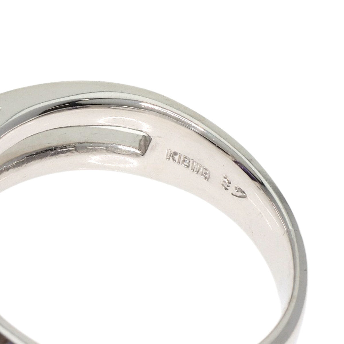 1.87Ct Amethyst Diamond Ring K18 White Gold 8.5G