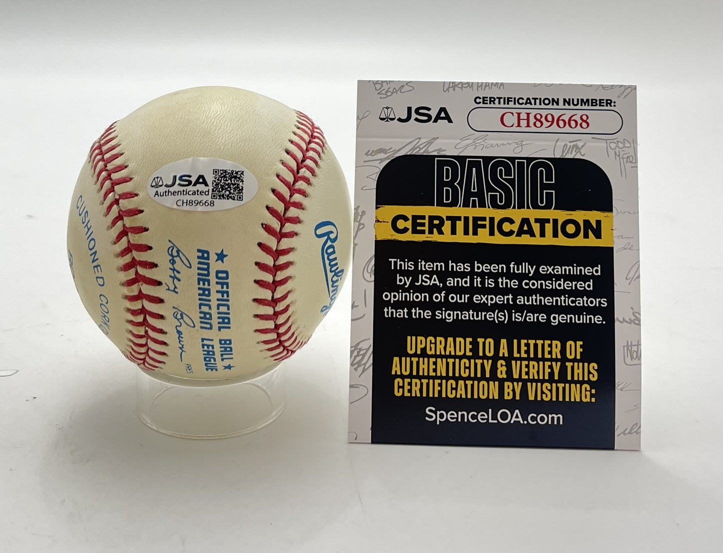 Reggie Jackson HOF Signed/Autographed OAL Baseball Oakland A's JSA 201083