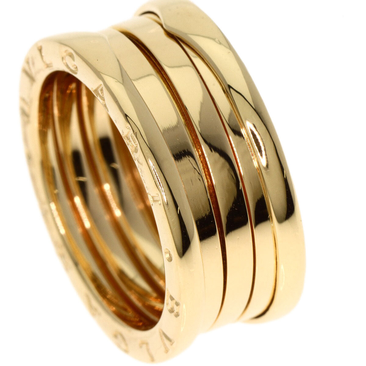 Bvlgari Ring B.Zero1 3 Bands #60 K18 Yellow Gold