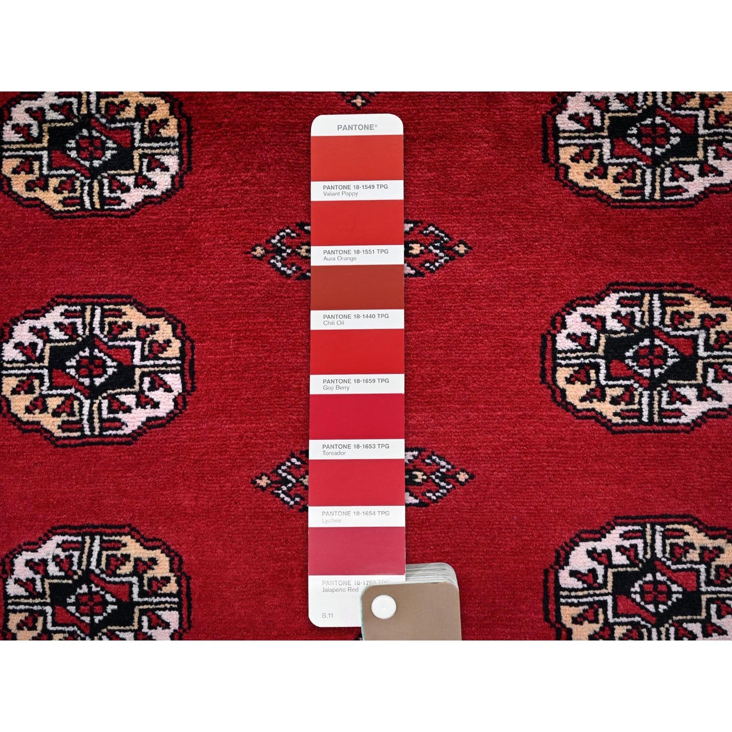 9'X12'6" Scarlet Red Princess Bokara Soft Wool Hand Knotted Rug