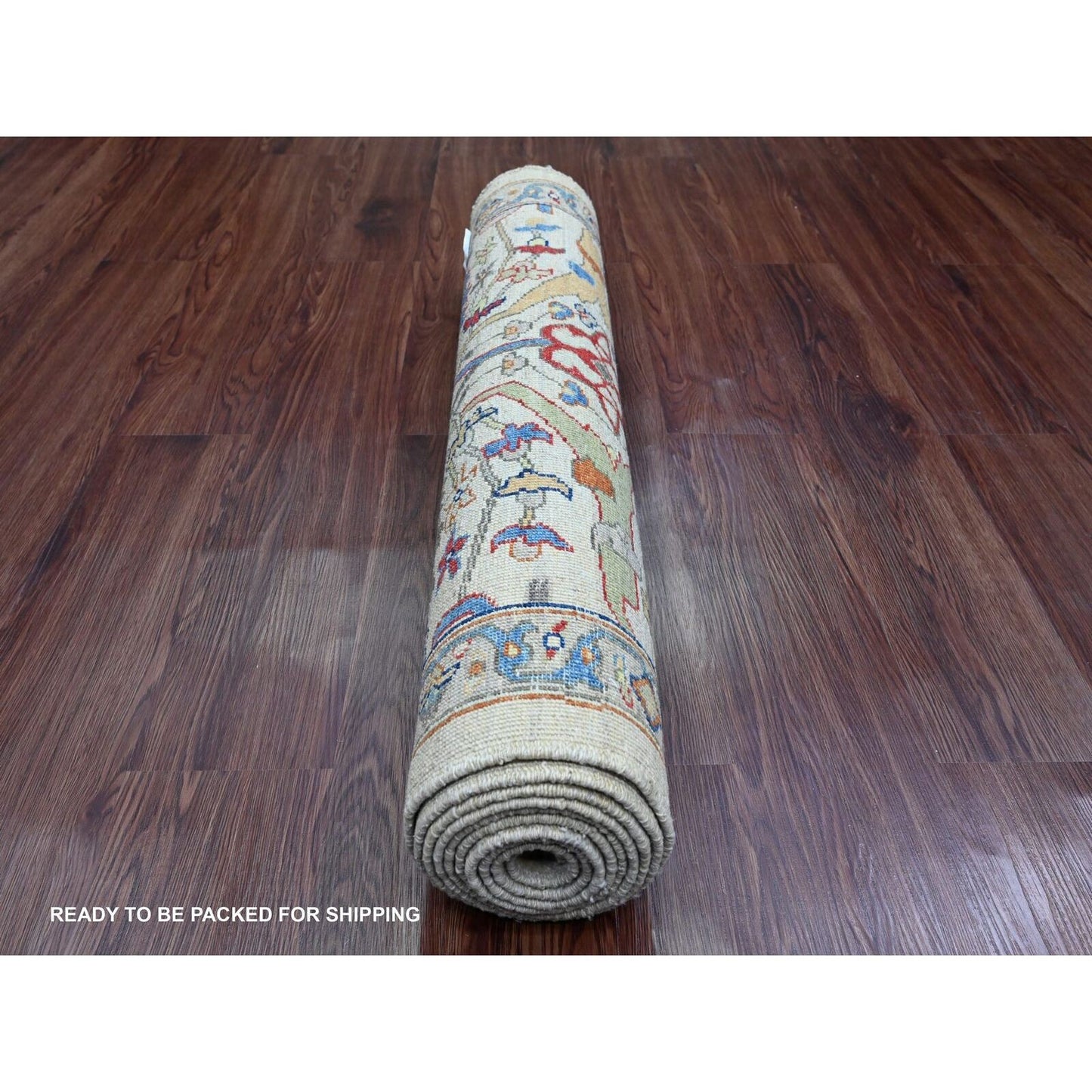 3'1"X10' Ivory Bijar Garus Design Hand Knotted Wool Runner Oriental Rug