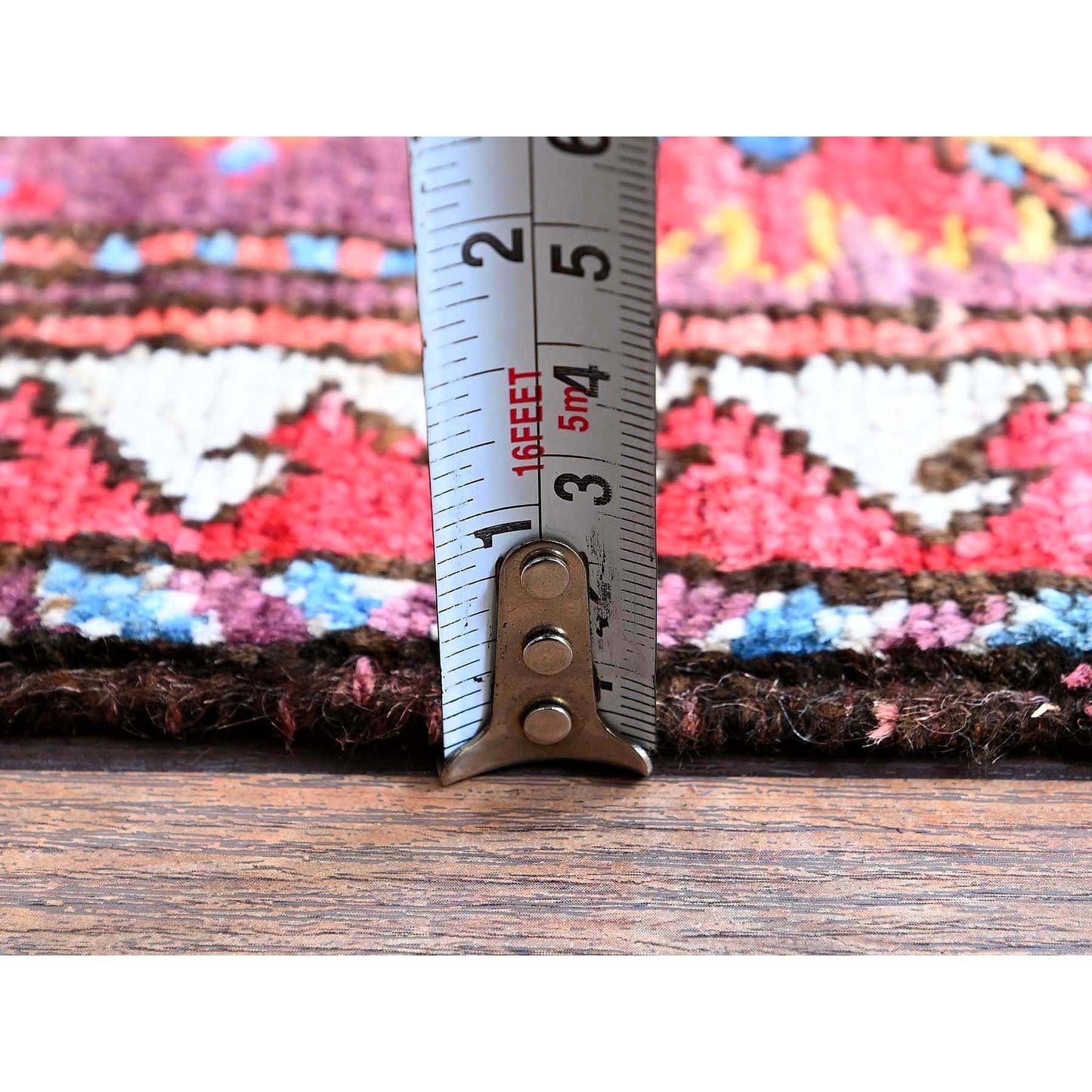 4'3"X5'8" Blue Afghan Caucasian Design Revival Hand Knotted Soft Wool Rug