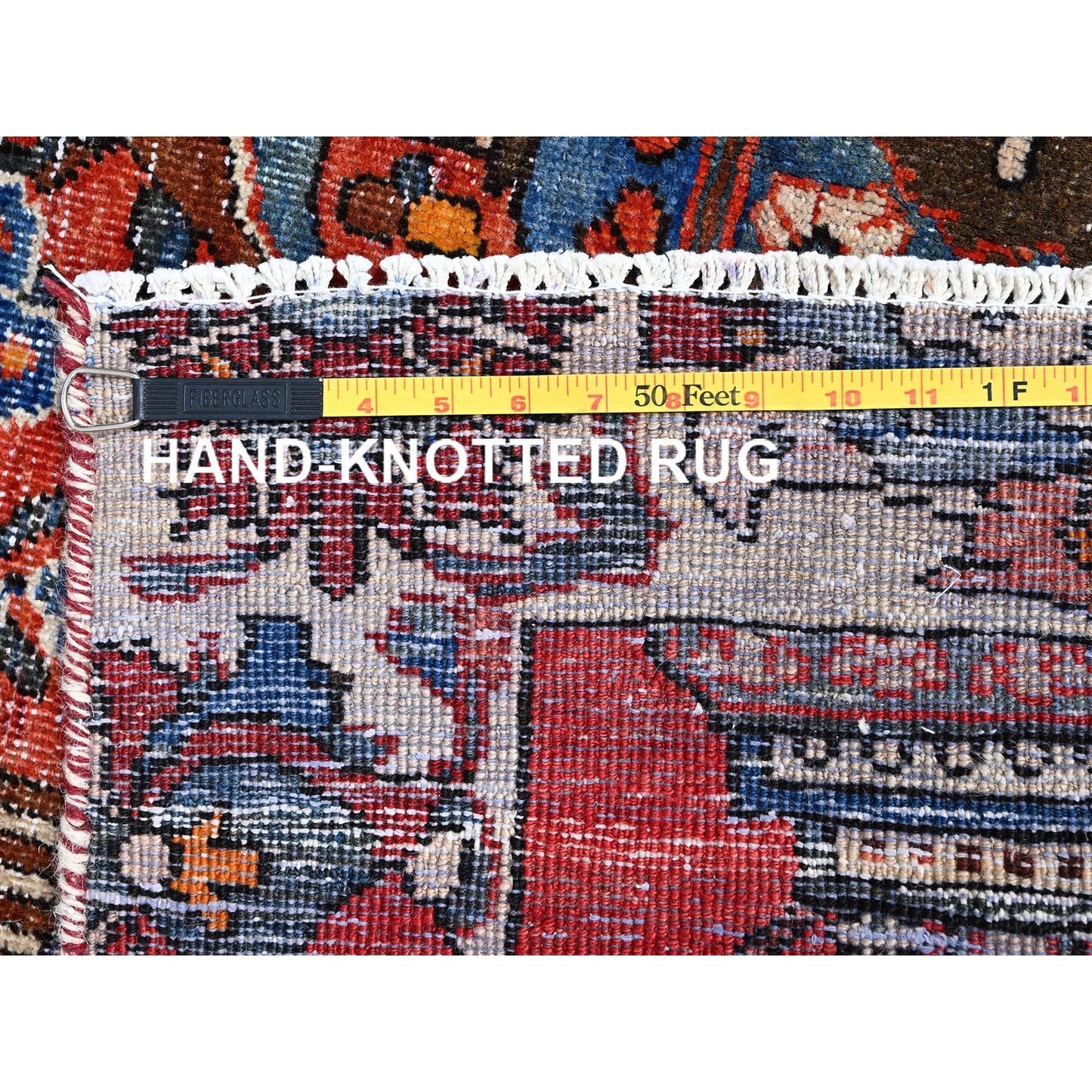 4'X5'10" Bullseye Red Old Zoroastrian Bakhtiari Soft Wool Oriental Rug