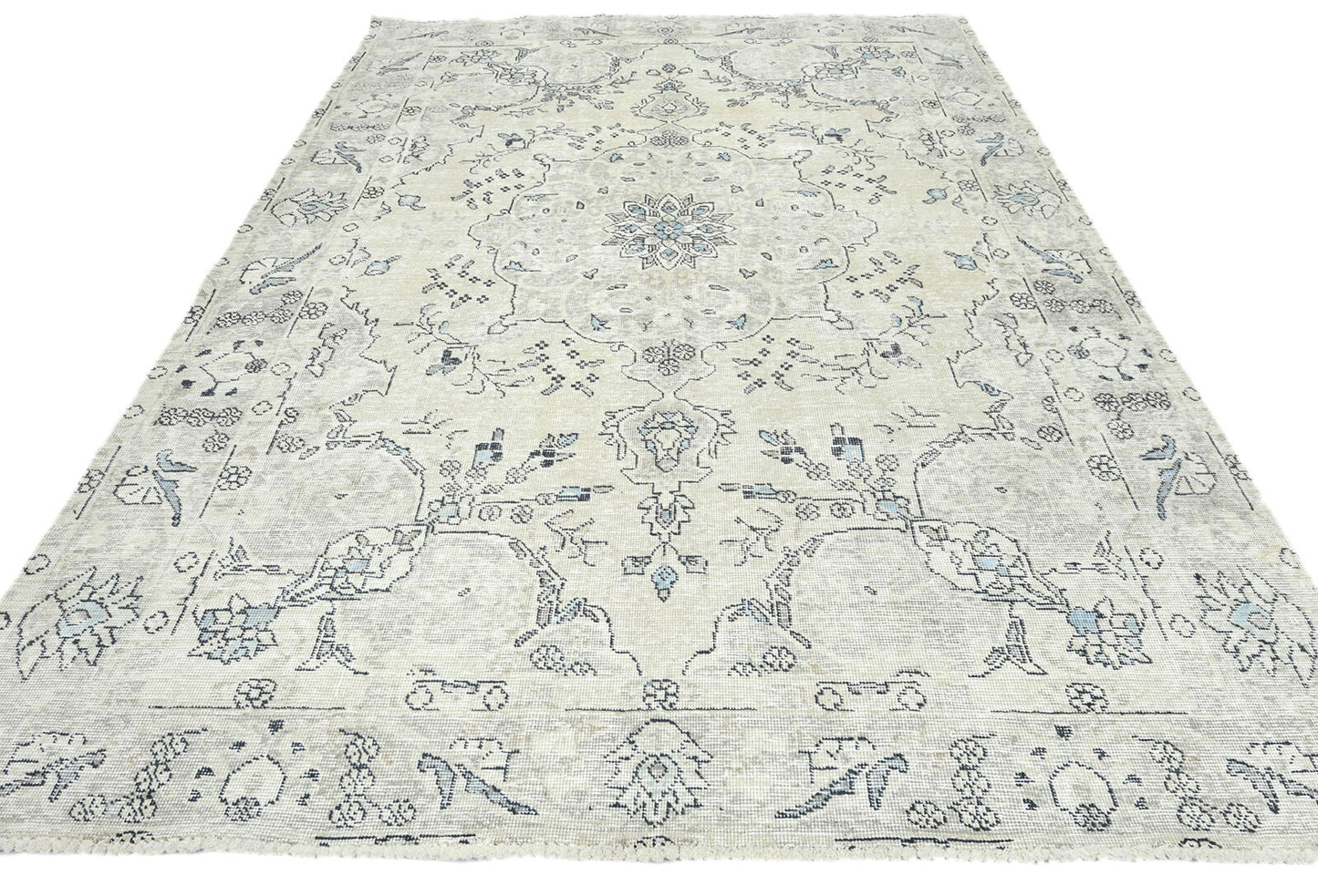 Hand-Knotted Antique Oriental Rug Muted Color