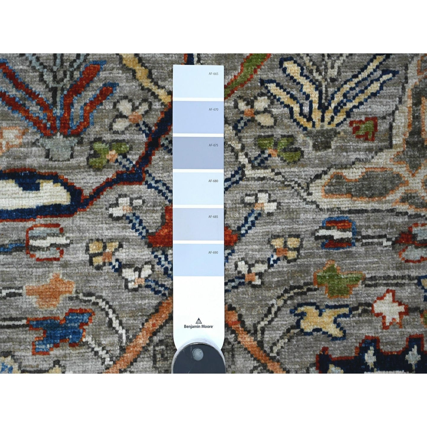 3'X11'10" Gray Hand Knotted Aryana Bidjar Garus Wool Runner Oriental Rug