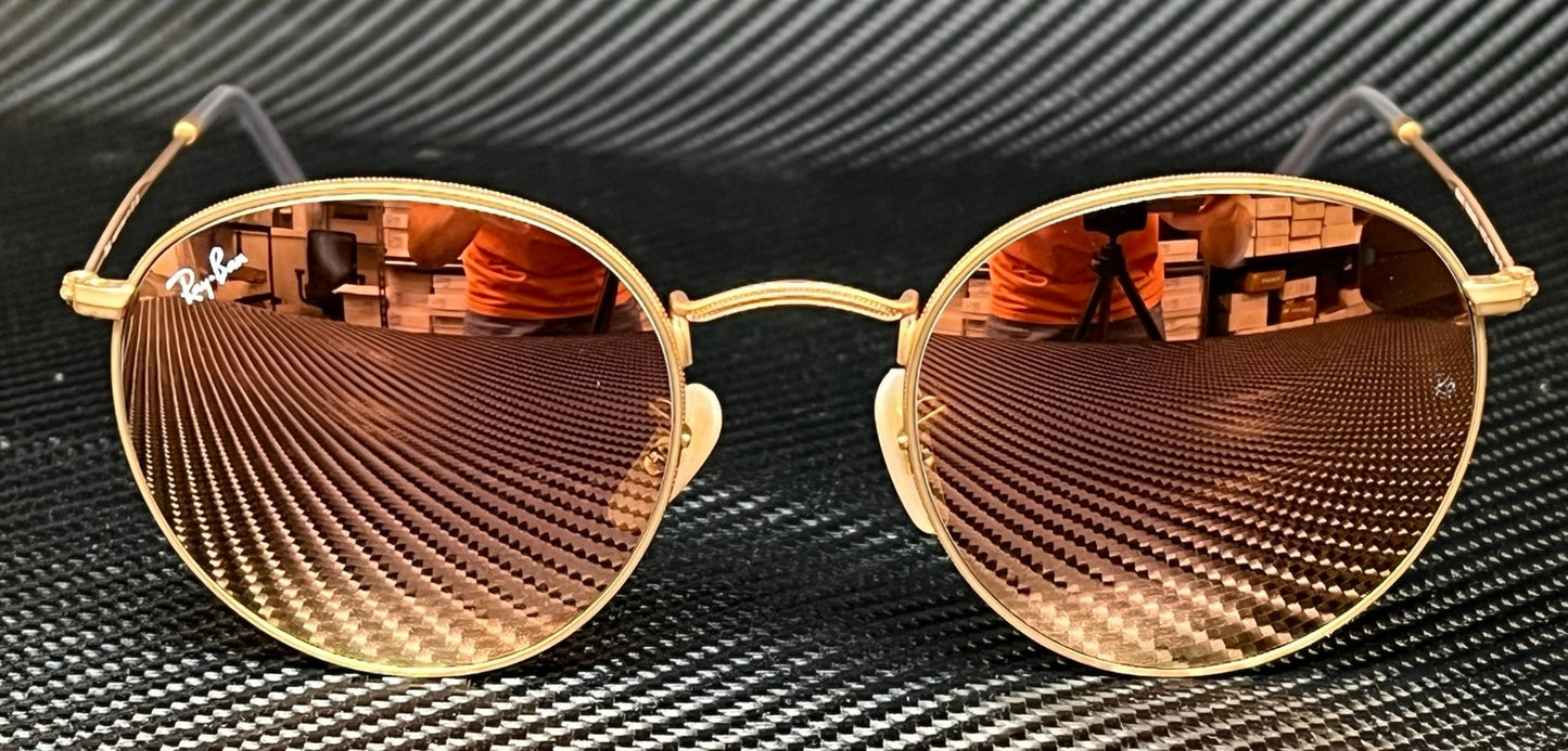 Ray Ban Rb3447 112 Z2 Gold Round 50 Mm Men'S