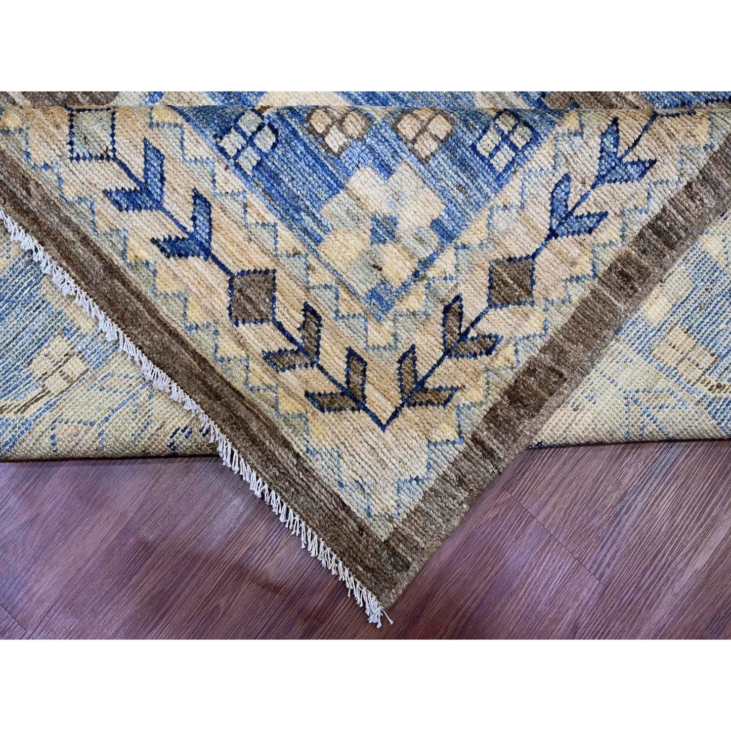 11'8"X15'6" Brown Anatolian Village Inspired Design Wool Hand Knotted Rug