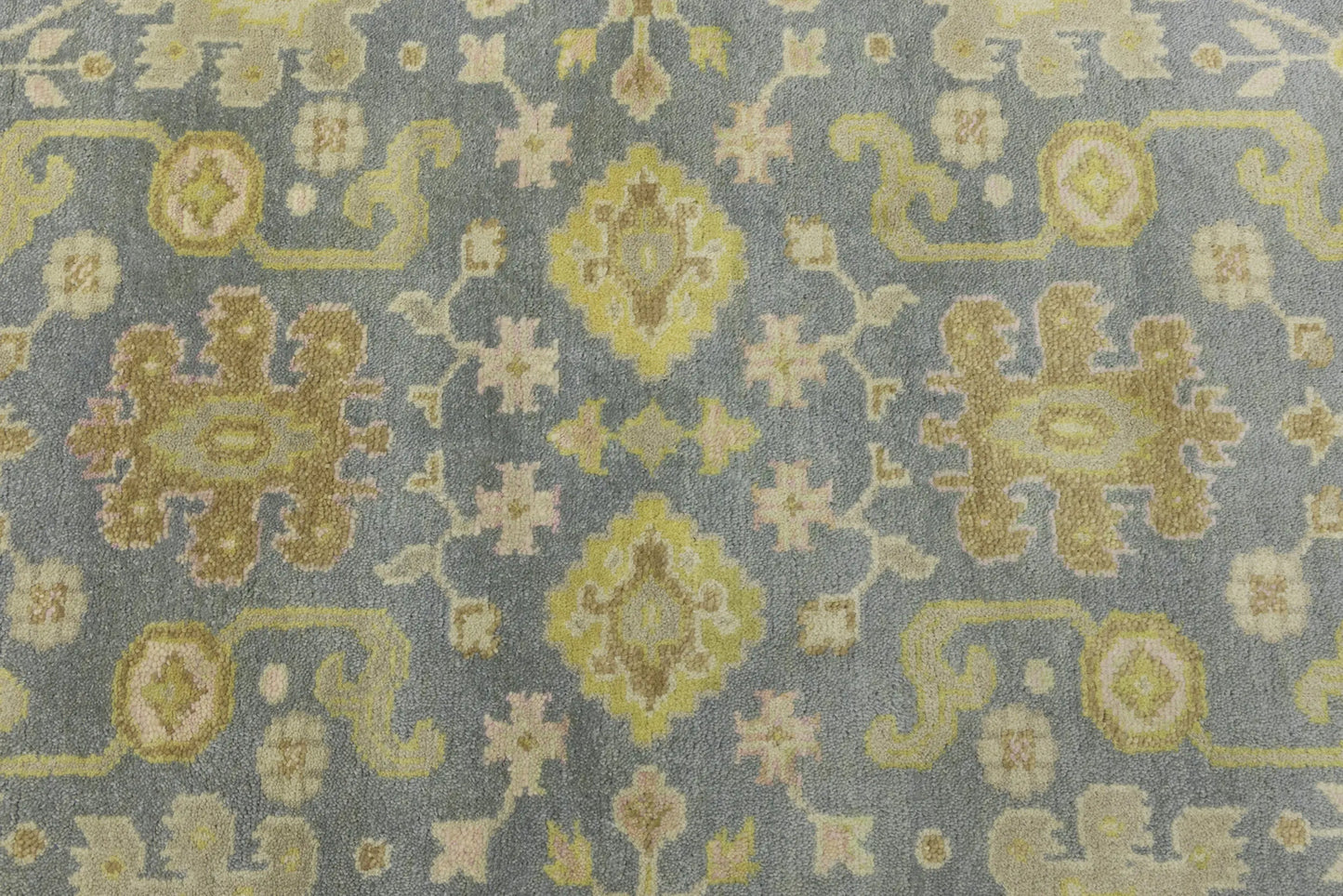4X12 Ft Muted Gray Floral Oushak Chobi Runner Rug