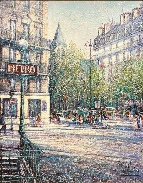 Guy Dessapt (France) Saint-Germain-Des-Prs Painting Oil Canvas Signed Framed