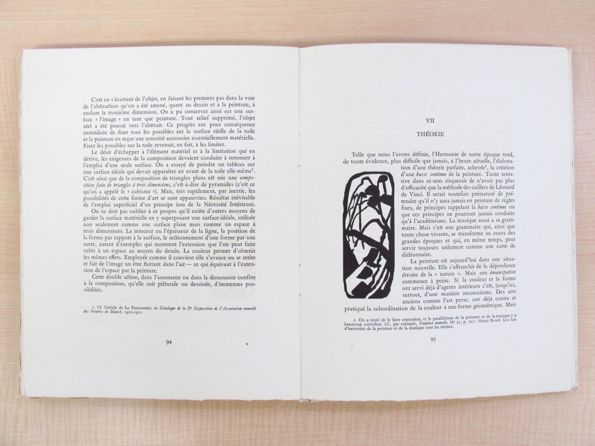 Kandinsky Wassily "Du Spirituel Dans L'Art" Rare Book With 1 Original Woodcut