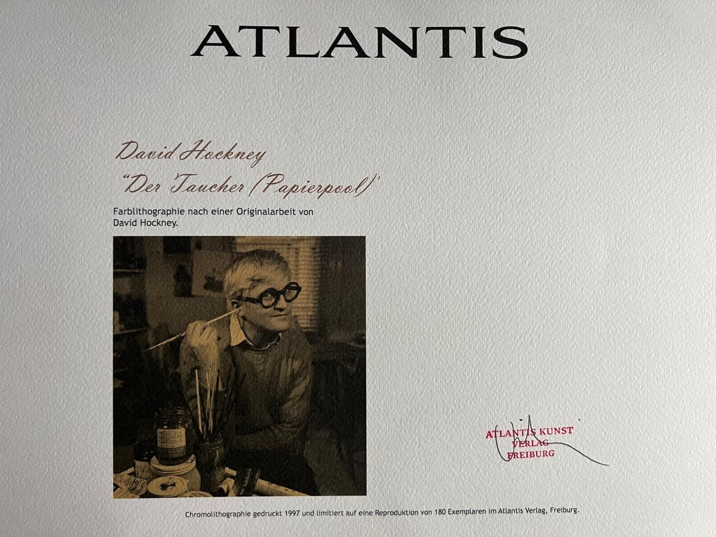 David Hockney Lithograph Coa Signed (180 Limited Numbered Edition)