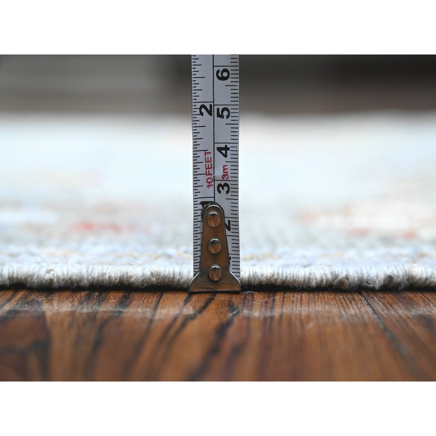 2'9"X12'6" Spanish Gray Angora Oushak Natural Dyes Runner Oriental Rug