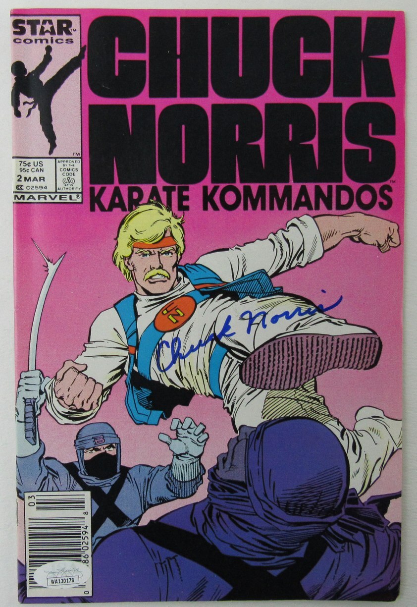 Chuck Norris Autographed Comic Book March 2, 1987 "Karate Kommandos" Jsa
