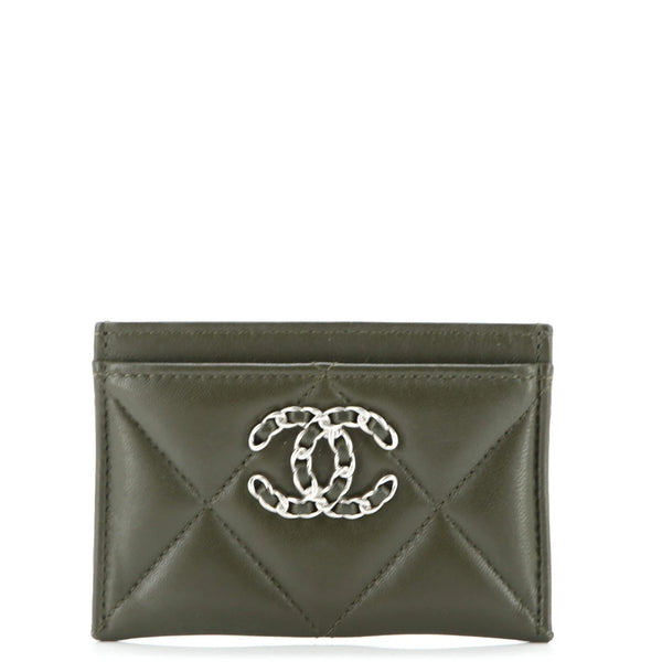 Chanel 19 Card Holder Quilted Leather
