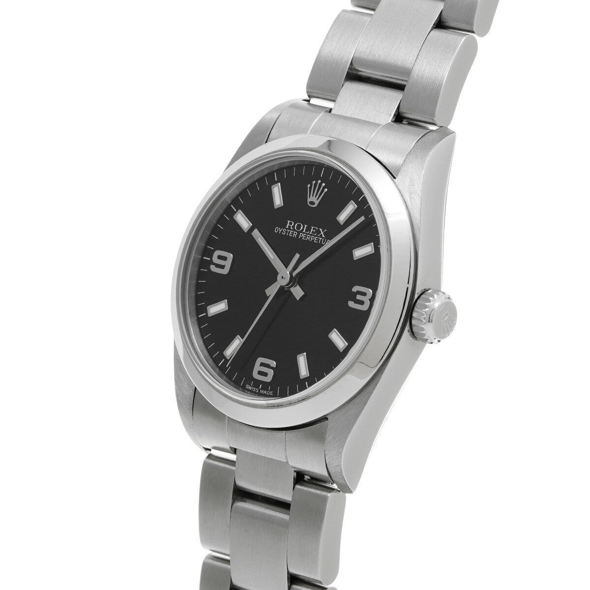 Rolex Oyster Perpetual 77080 Black Case Size 3131Mm Unisex Used Watch #71117