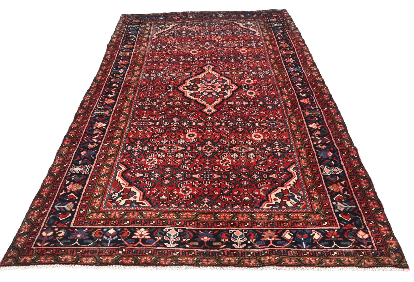 Red Vintage Hand-Knotted Tribal Rug 5X9 ft Farmho