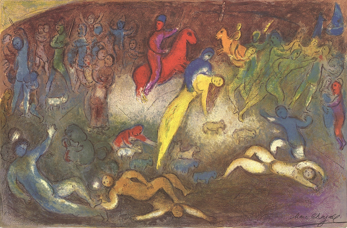 Marc Chagall Enlevement De Chloe (Abduction Of Chloe) " Lithograph 197