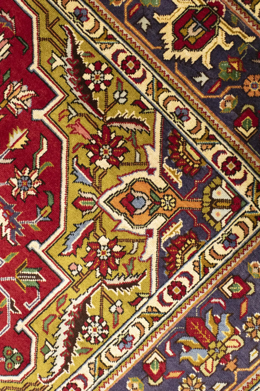 Hand-Knotted Vintage Oriental Rug Red Traditional