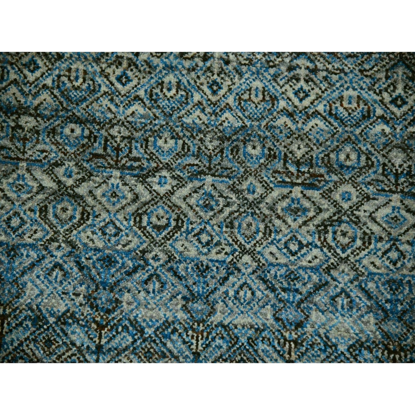 10'X10' Blue Kohinoor Herrita Plush Wool Hand Knotted Square Oriental Rug